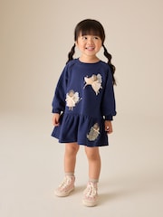 Navy Fairy Long Sleeve Sweat Dress (3mths-7yrs) - Image 2 of 5