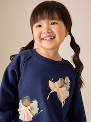 Navy Fairy Long Sleeve Sweat Dress (3mths-7yrs) - Image 4 of 5