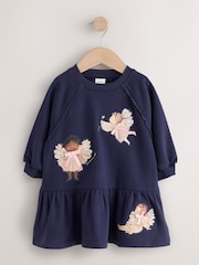 Navy Fairy Long Sleeve Sweat Dress (3mths-7yrs) - Image 6 of 9