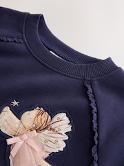 Navy Fairy Long Sleeve Sweat Dress (3mths-7yrs) - Image 9 of 9
