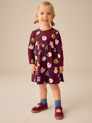 Navy Long Sleeve Ribbed Dress (3mths-7yrs) - Image 1 of 9