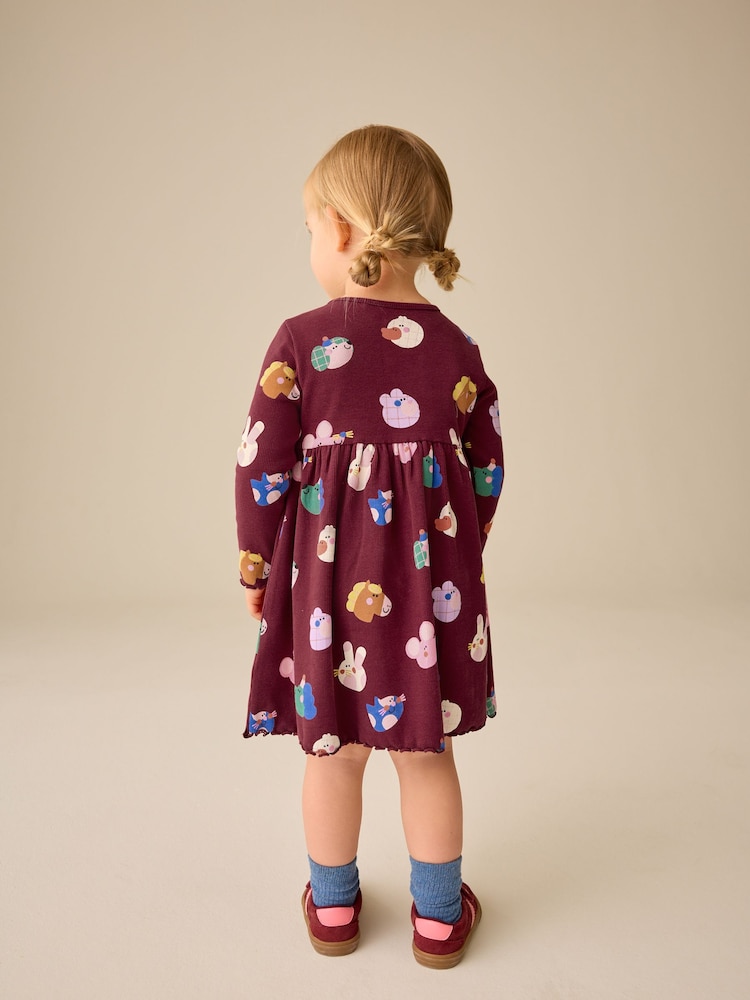 Navy Long Sleeve Ribbed Dress (3mths-7yrs) - Image 2 of 9 Navy Long Sleeve Ribbed Dress (3mths-7yrs) - Image 2 of 9