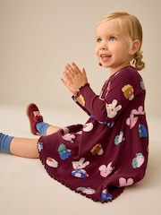 Navy Long Sleeve Ribbed Dress (3mths-7yrs) - Image 3 of 9