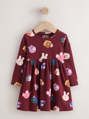 Navy Long Sleeve Ribbed Dress (3mths-7yrs) - Image 6 of 9
