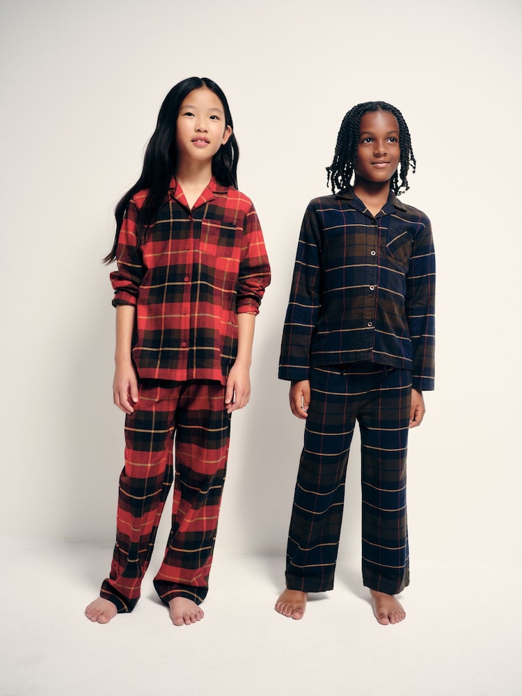The Set 2 Pack Long Sleeve Christmas Check Woven Pyjamas - Obrázek 1 z 4