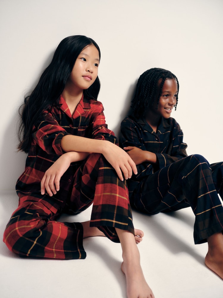 The Set 2 Pack Long Sleeve Christmas Check Woven Pyjamas - Obrázek 2 z 4