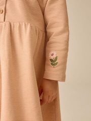 Ecru Emboidered Swan Long Sleeve Dress (3mths-7yrs) - Image 4 of 5