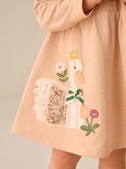 Ecru Emboidered Swan Long Sleeve Dress (3mths-7yrs) - Image 5 of 5
