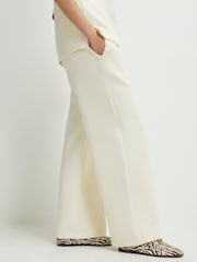 River Island Cream Premium Twill Wide Leg Joggers - Image 4 of 4