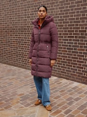 Berry Shower Resistant Hooded Long Wadded Coat - Image 2 of 8
