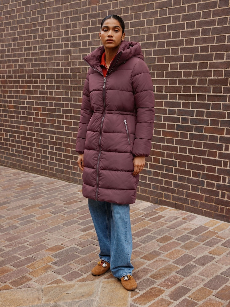 Berry Shower Resistant Hooded Long Wadded Coat - Image 2 of 8 Berry Shower Resistant Hooded Long Wadded Coat - Image 2 of 8
