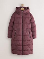 Berry Shower Resistant Hooded Long Wadded Coat - Image 5 of 8