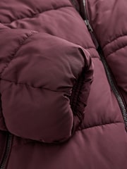 Berry Shower Resistant Hooded Long Wadded Coat - Image 6 of 8