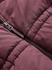 Berry Shower Resistant Hooded Long Wadded Coat - Image 8 of 8