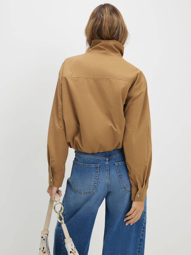 River Island Brown Funnel Neck Bomber Jacket - Image 4 of 4