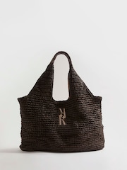River Island Brown Raffia Shopper Bag - Image 1 of 5