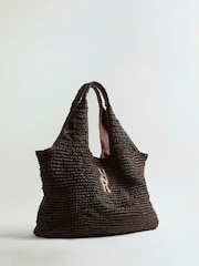 River Island Brown Raffia Shopper Bag - Image 2 of 5