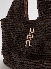 River Island Brown Raffia Shopper Bag - Image 3 of 5