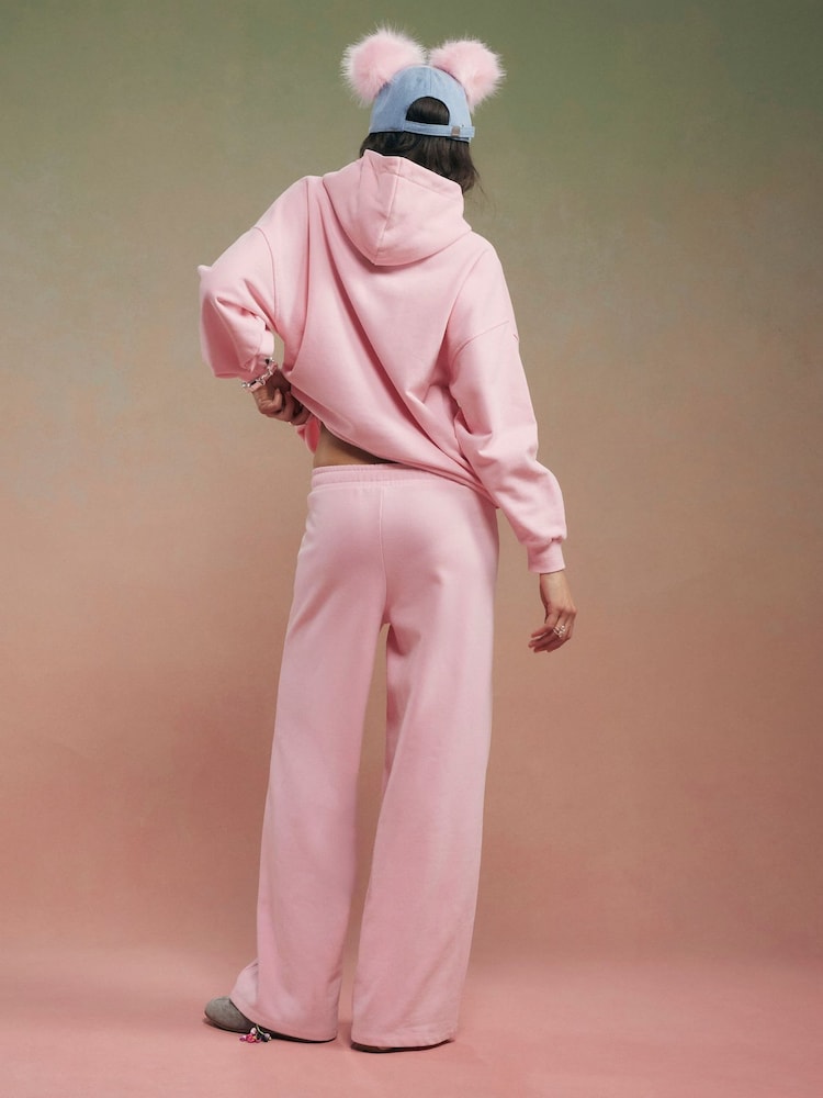 River Island Pink Year Zero Embellished Wide Leg Joggers - Image 2 of 4