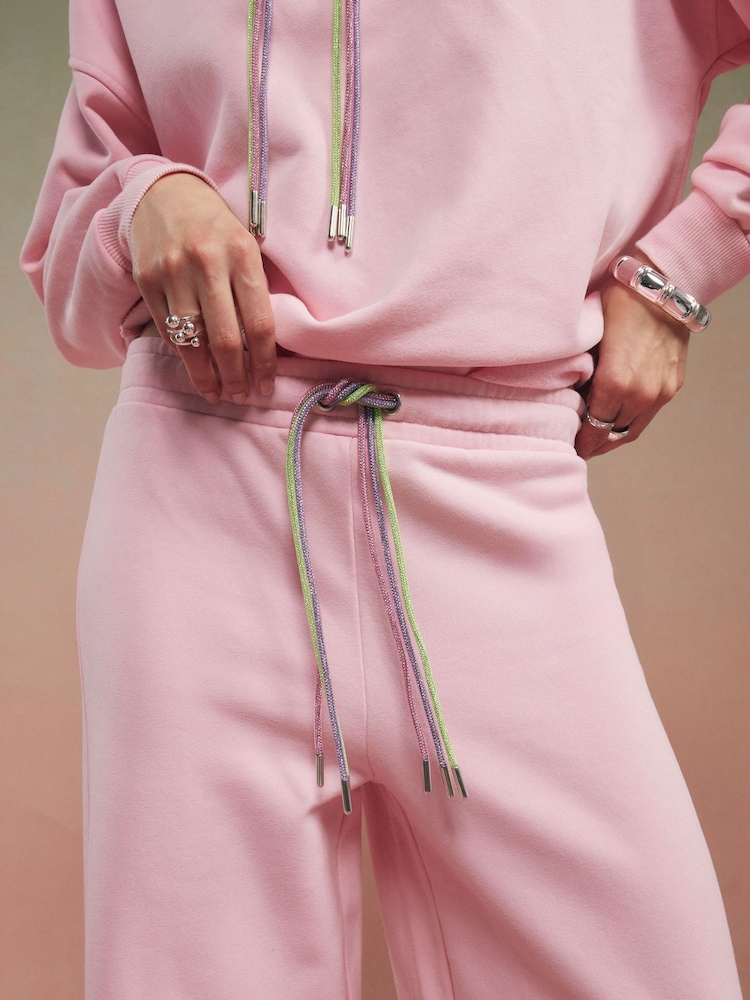 River Island Pink Year Zero Embellished Wide Leg Joggers - Image 4 of 4