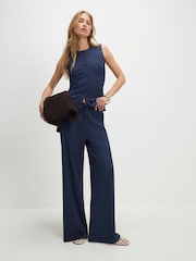 River Island strukturierte Hose mit weitem Bein - Bild 1 von 4