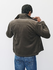 Grey Cord Borg Lined Worker Jacket - Image 4 of 11