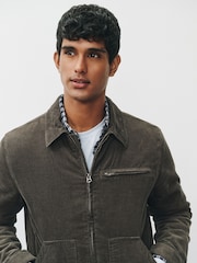 Grey Cord Borg Lined Worker Jacket - Image 5 of 11