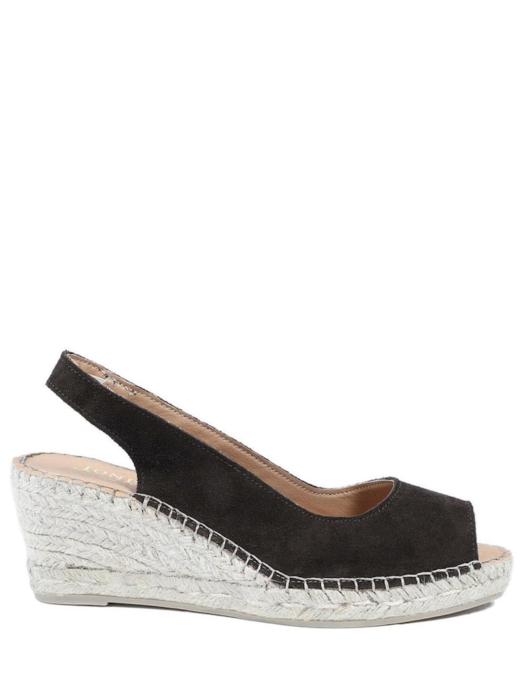 Sjokolade semsket skinn - Jones Bootmaker Natural Rosanna Slingback Wedge-sko - Bilde 1 av 5 Sjokolade semsket skinn - Jones Bootmaker Natural Rosanna Slingback Wedge-sko - Bilde 1 av 5