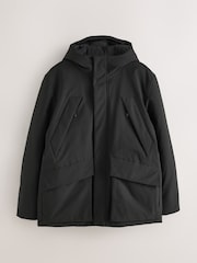 Black Waterpoof Borg Lined Parka - Image 7 of 11