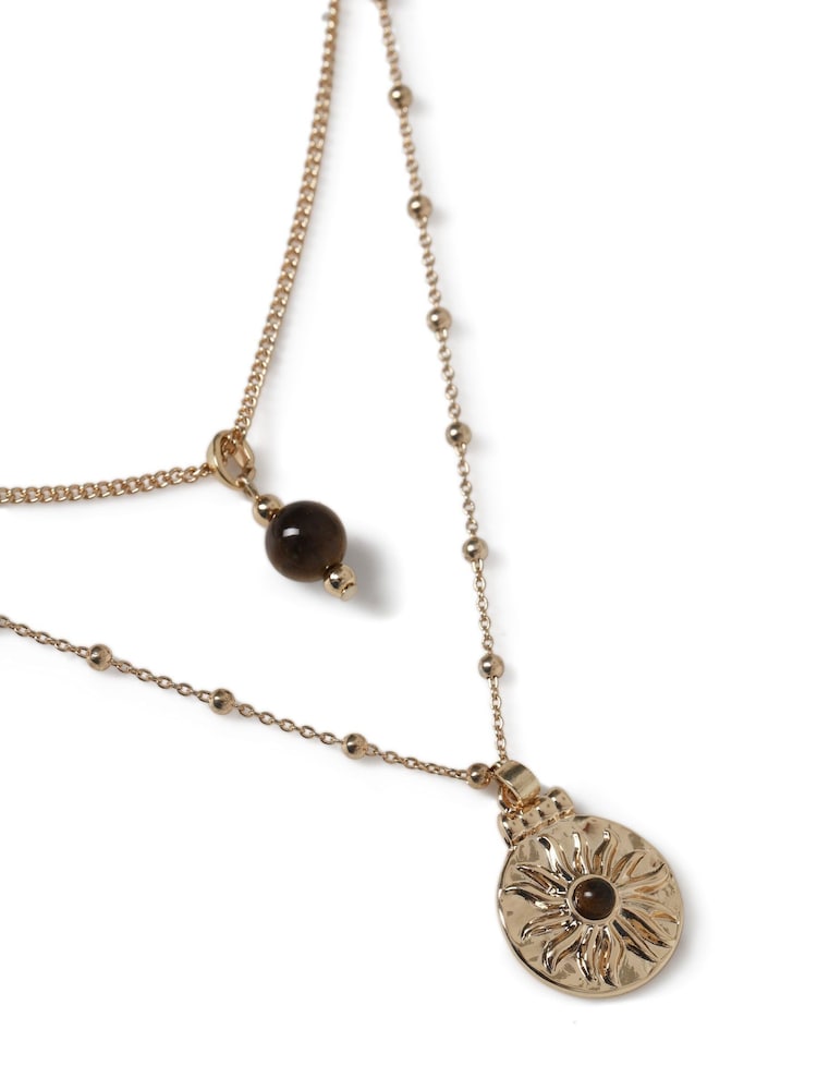 Aela Gold Tone Multirow Chain Necklace - Image 4 of 4 Aela Gold Tone Multirow Chain Necklace - Image 4 of 4