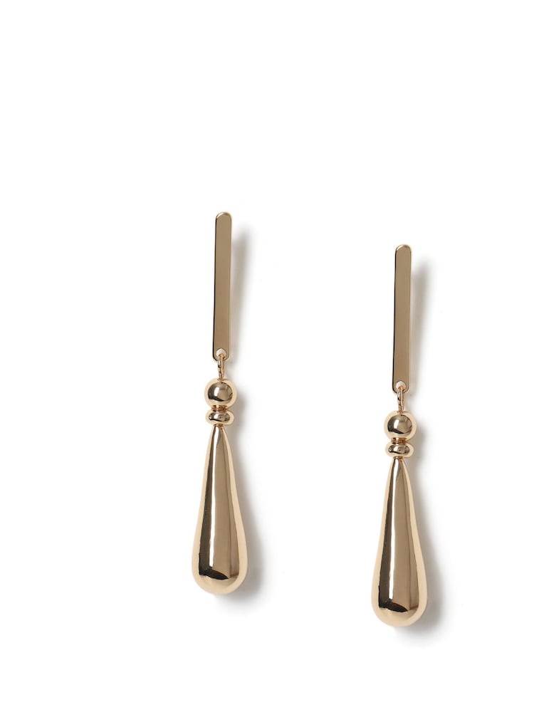 Aela Gold Tone Stick Teardrop Earrings - Image 2 of 3 Aela Gold Tone Stick Teardrop Earrings - Image 2 of 3