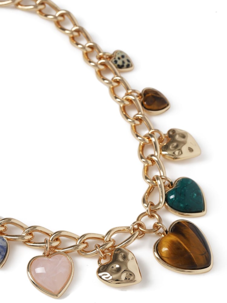 Aela Heart Charm Brown Necklace - Image 3 of 3 Aela Heart Charm Brown Necklace - Image 3 of 3