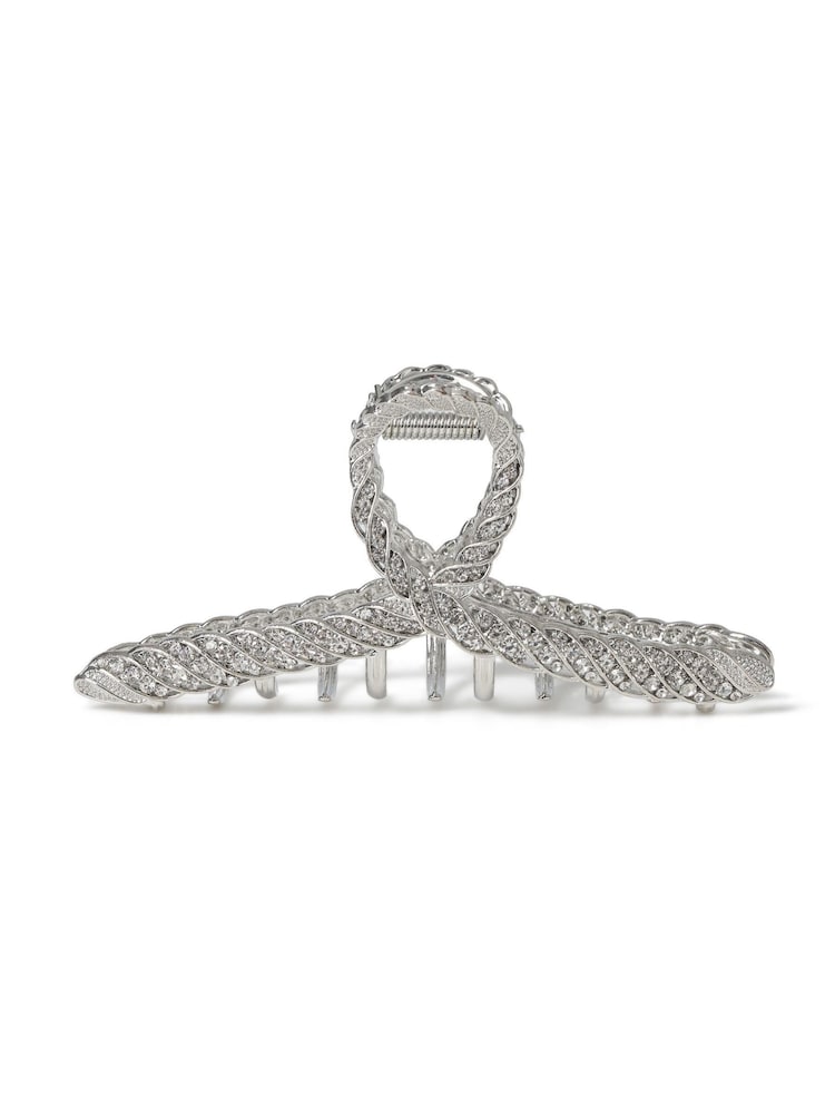 Aela Silver Tone Rhinestone Hair Claw - Image 2 of 2 Aela Silver Tone Rhinestone Hair Claw - Image 2 of 2