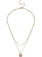 Collier multirang Aela Or en losange simulant un disque de Beige Sable - Image 1 de 3