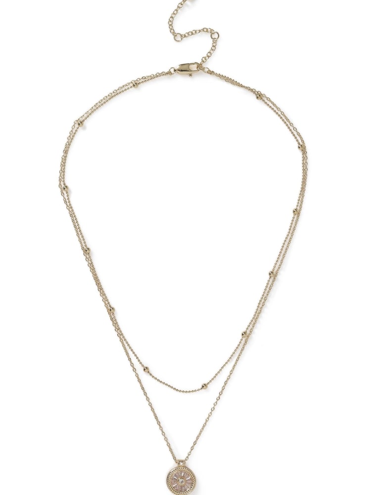 Collier multirang Aela Or en losange simulant un disque de Beige Sable - Image 1 de 3