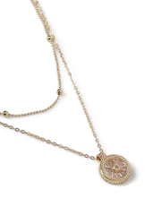 Collier multirang Aela Or en losange simulant un disque de Beige Sable - Image 2 de 3