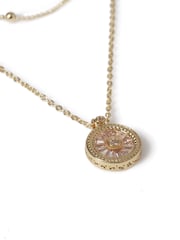 Collier multirang Aela Or en losange simulant un disque de Beige Sable - Image 3 de 3