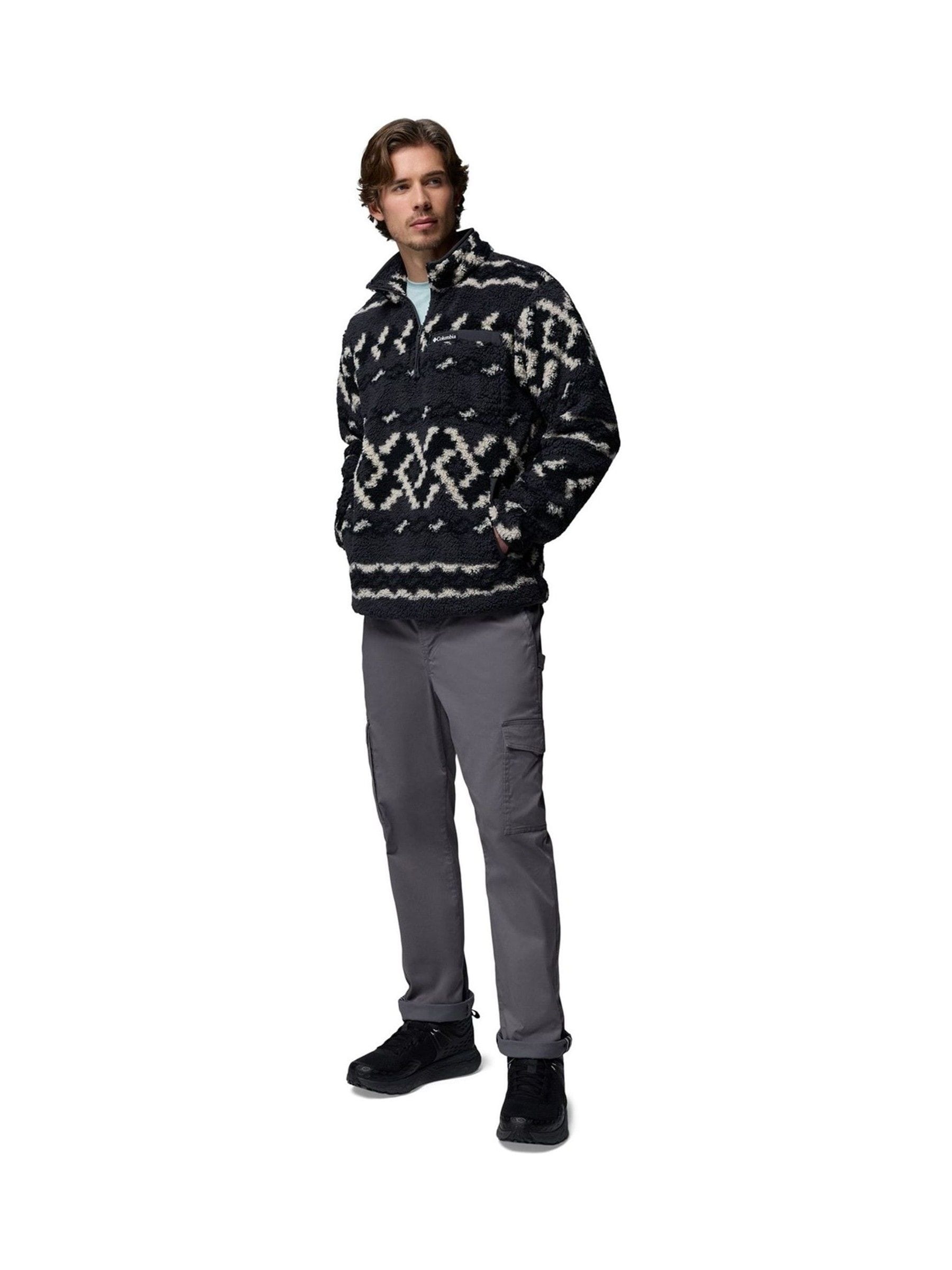 Buy Columbia Black Rugged Ridge High Pile Half Zip Fleece from