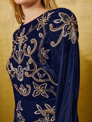 Love & Roses Embroidered Velvet Mini Dress - Image 5 of 5