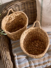 Dibor Brown Water Hyacinth Wall Basket - Image 4 of 5