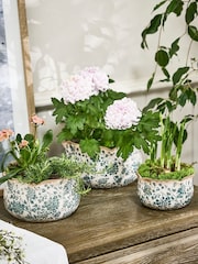 Dibor Set of 3 Turquoise Planters - Image 1 of 6