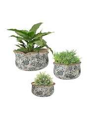 Dibor Set of 3 Turquoise Planters - Image 6 of 6