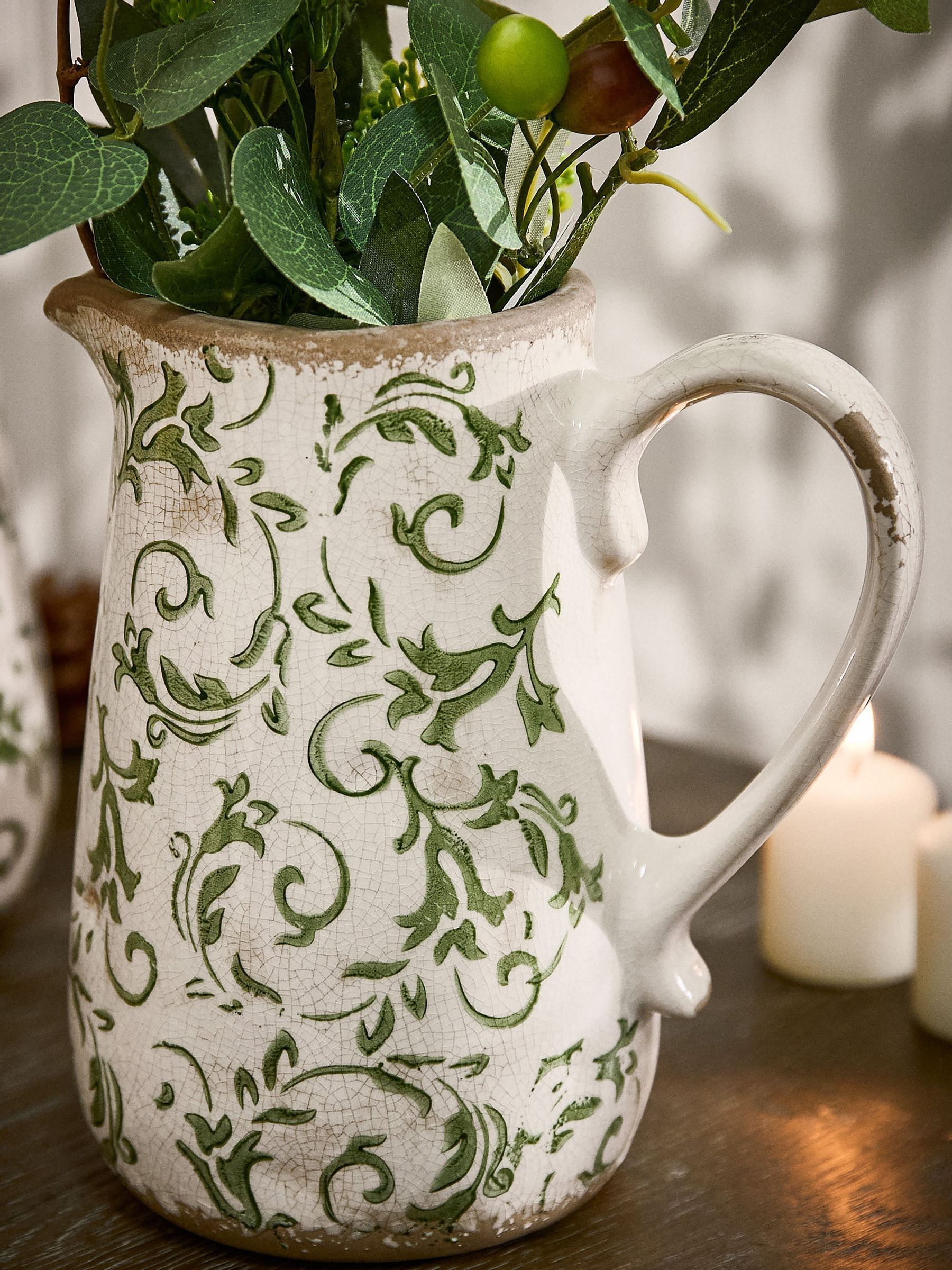 Dibor Unisex Green Botanical Pitcher Medium Jug