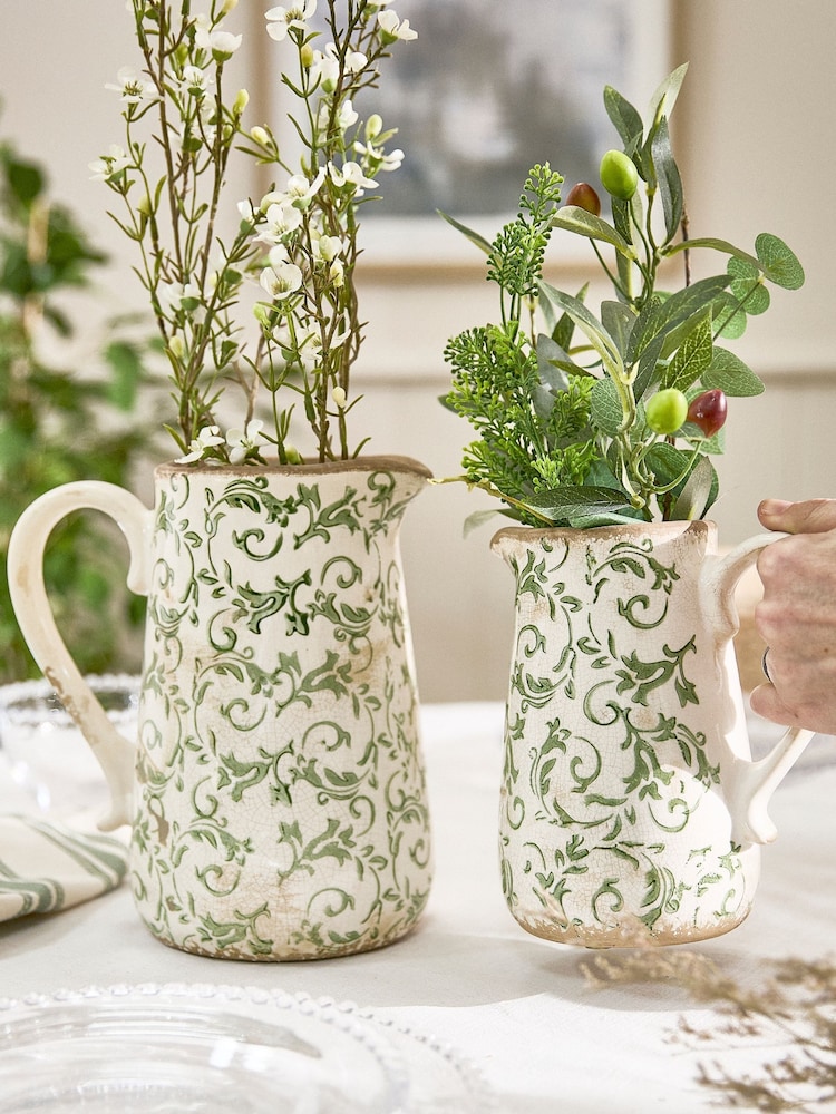 Dibor Green Botanical Pitcher Jug - Image 6 of 6