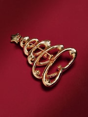 Gold Tone Sparkle Christmas Tree Brooch - Image 3 of 3