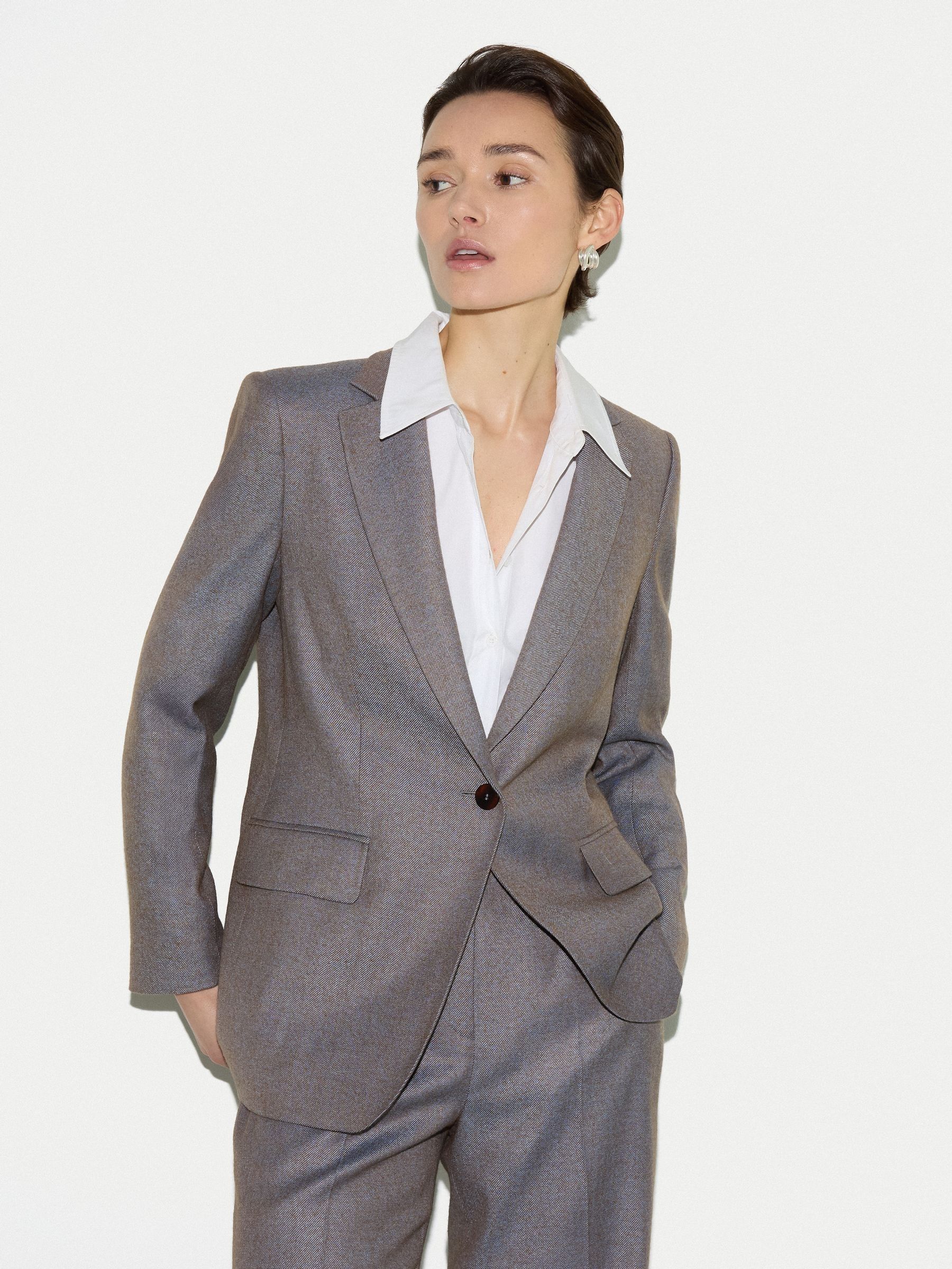 Buy Jigsaw Brown/Blue Wool Knox Tailored Blazer from Next USA