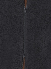 Slate Grey Zip Through Borg Dressing Gown - Image 5 of 8