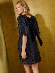 Love & Roses Black Star Fringe Mini Dress - Image 5 of 6