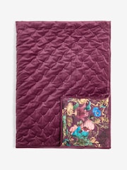 Purple Floral Reversible Velvet Bedspread - Image 10 of 10