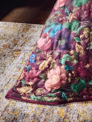 Purple Floral Reversible Velvet Bedspread - Image 4 of 10